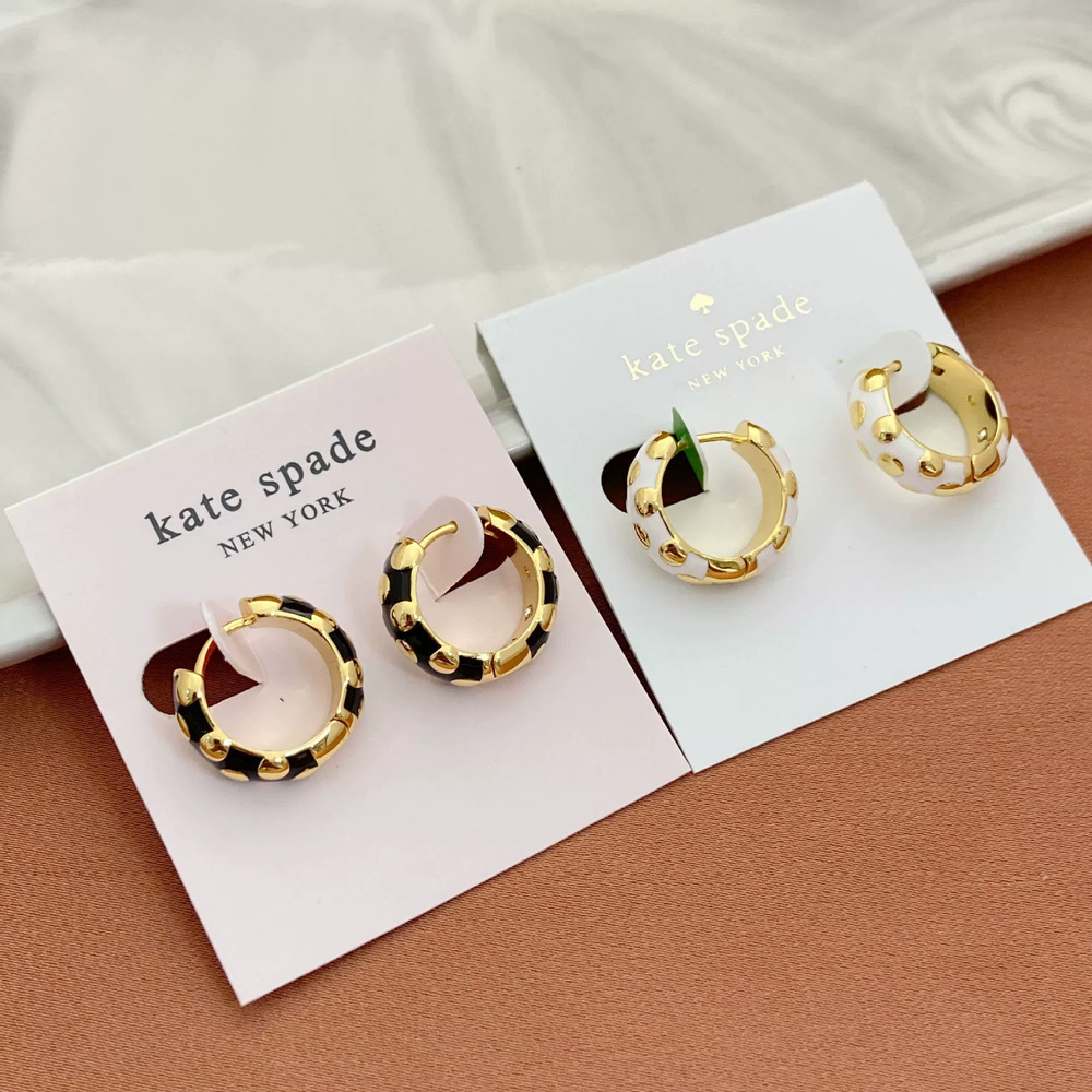 Kate SPADE Geometric Round Enamel Earrings Metal